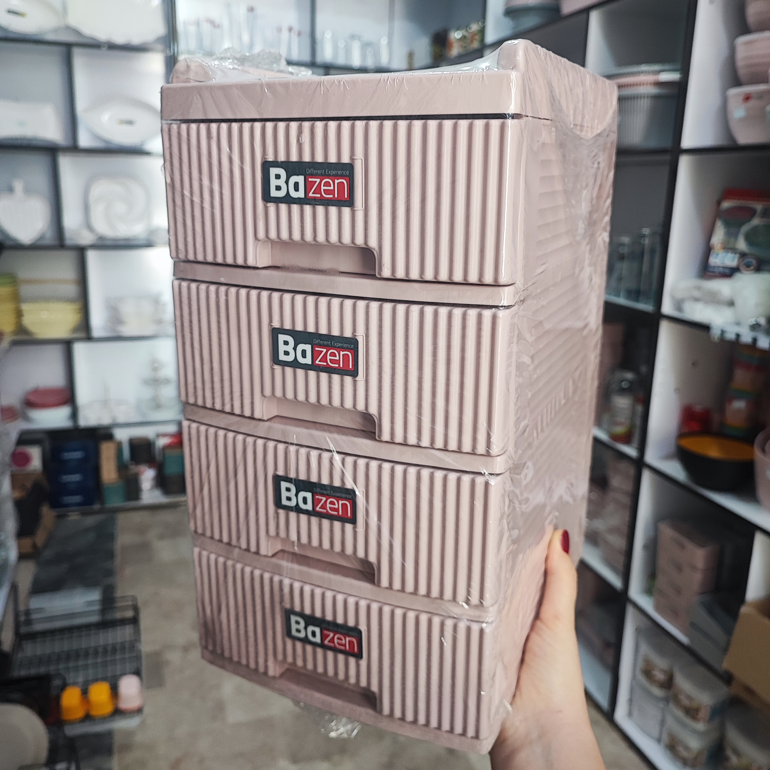 فایل دراور  کشویی ۴ طبقه گرافیک بازن کرپ / طوسی