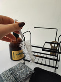 ست جا مایع شیشه ای فانتوم استند دار همراه اسکاج، بطری شوی و حوله
