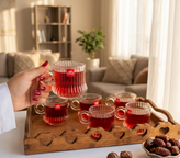 استکان بیمکس Bimiks شیار دار شیک بسته ۶ عددی